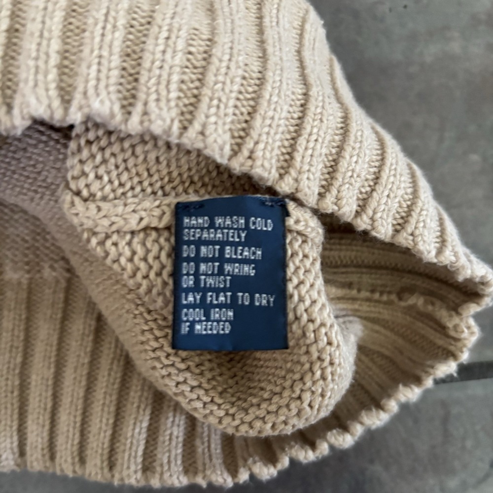 Polo Ralph Lauren Sweatshirt Mens Large Tan Crew Neck Sweater Long Sleeve - Picture 6 of 7
